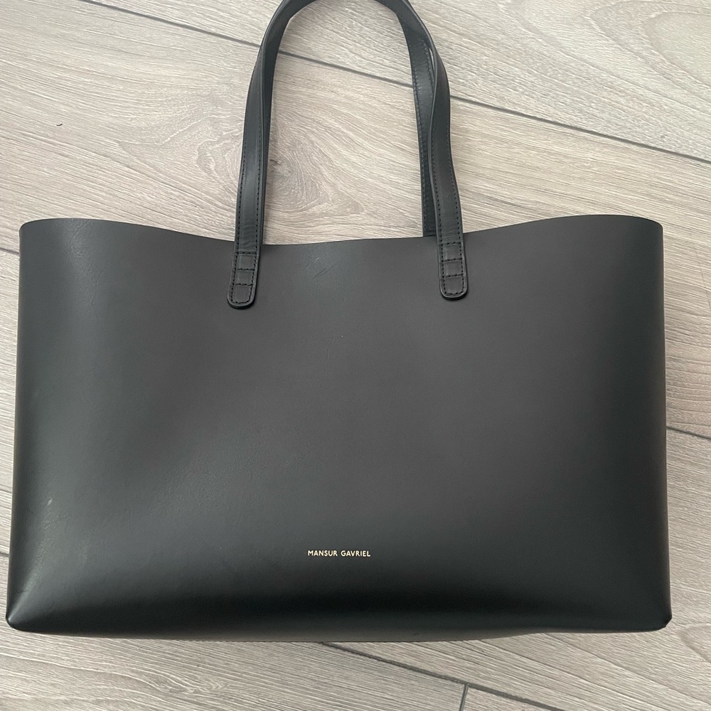 Authentic Mansur Gavriel Sleek Black Leather Bag